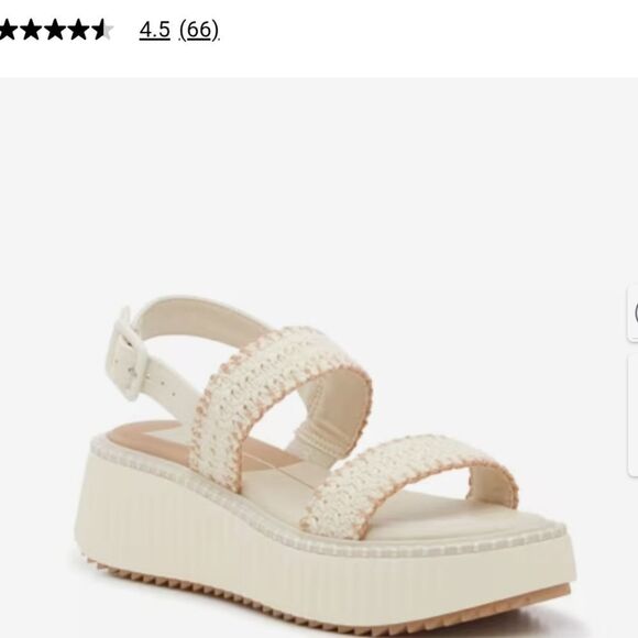 NEW Dolce Vita Drake Platform Sandals Cream Color Ivory Fabric Size 9 - Picture 9 of 10